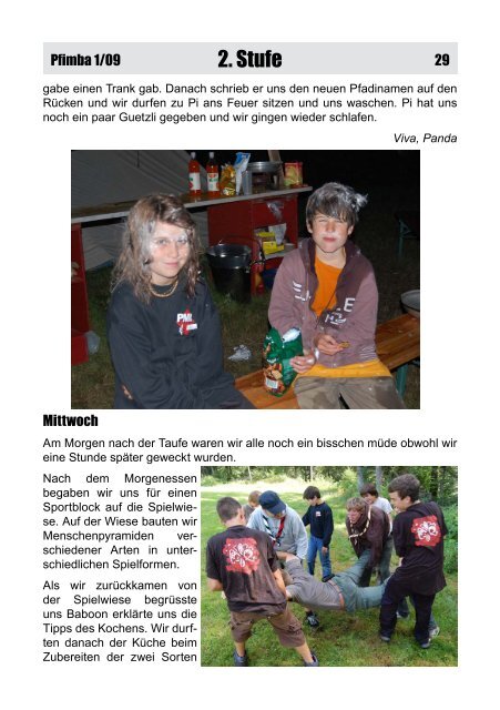 PFIMBAInformationsblatt der Pfadi Mittelrheintal Ausgabe 1/2009