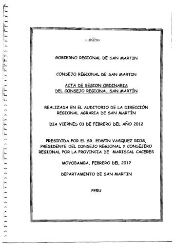 Fecha: 03-02-2012 - Gobierno Regional de San Martín