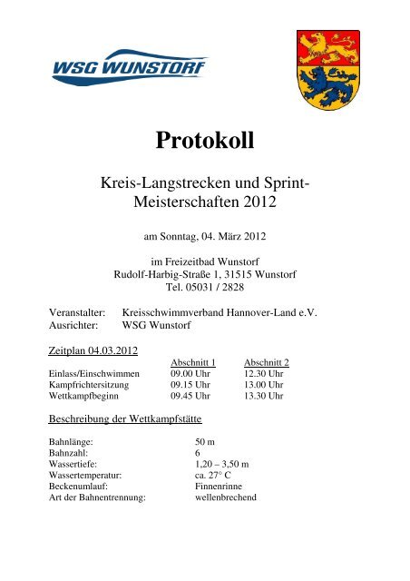 Protokoll - 1. WV Wunstorf