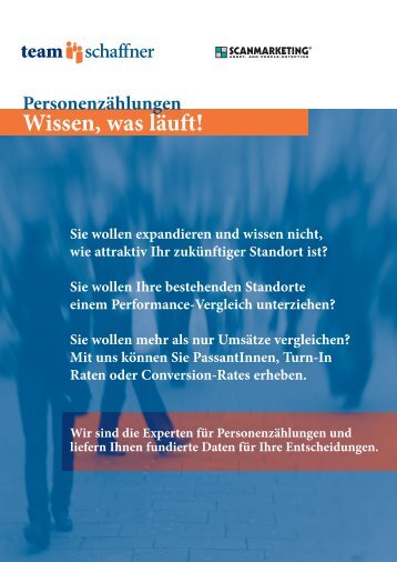 Personenzählungen im Einzelhandel - Team Schaffner