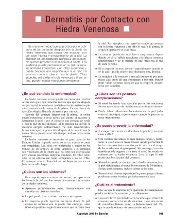 Dermatitis por Contacto con Hiedra Venenosa