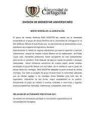 división de bienestar universitario - Universidad de Cartagena