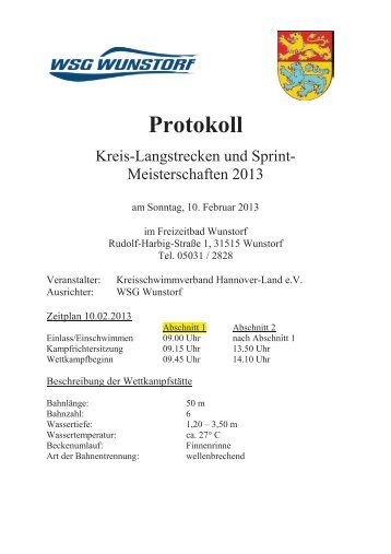 Protokoll - 1. WV Wunstorf