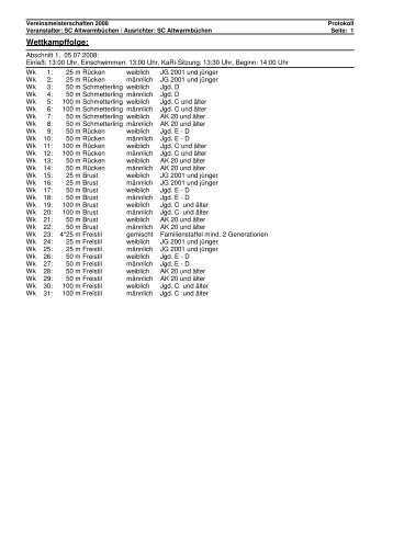 Vereinsmeisterschaften 2008 - Sc-altwarmbuechen.de