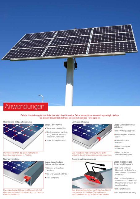 Scapa Photovoltaik-Produktpalette