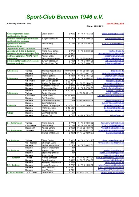 Abteilung Fussball 2012-2013 - SC-Baccum