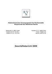 Geschäftsbericht 2009 - bei der Rechtsanwaltsversorgung ...