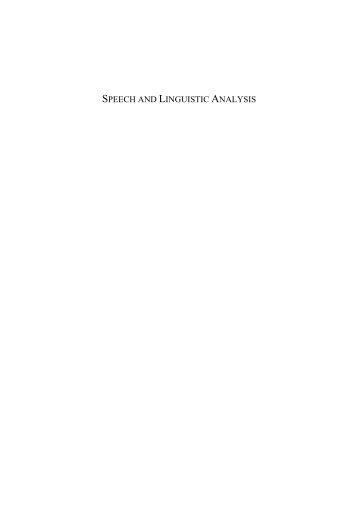 SPEECH AND LINGUISTIC ANALYSIS - Firenze University Press