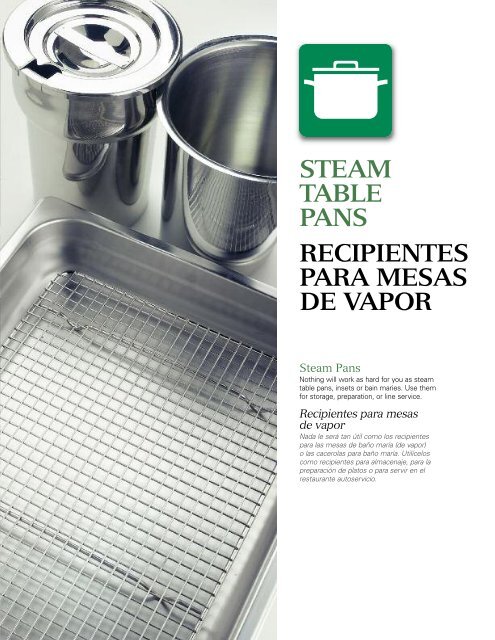 STEAM TABLE PANS RECIPIENTES PARA MESAS DE VAPOR