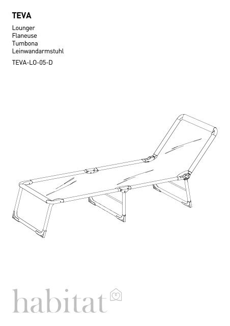 Lounger Flaneuse Tumbona Leinwandarmstuhl TEVA-LO ... - Habitat