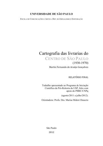 Cartografia das livrarias do - ECA - USP