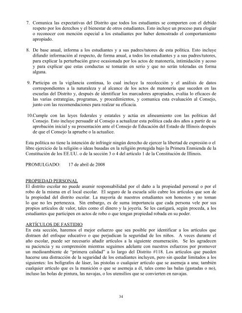 Manual para Padres y Estudiantes 2012-2013 Escuela Primaria de ...