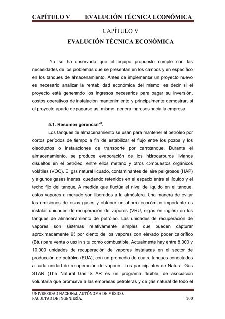 capítulo v evalución técnica económica - UNAM