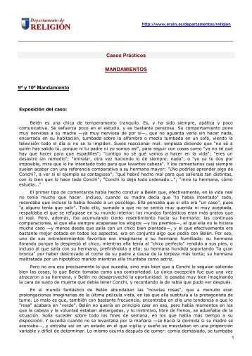 Casos Prácticos MANDAMIENTOS 9º y 10º Mandamiento