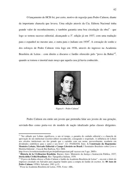 Discursos Racialistas em Pedro Calmon - 1922/33 - Programa de ...