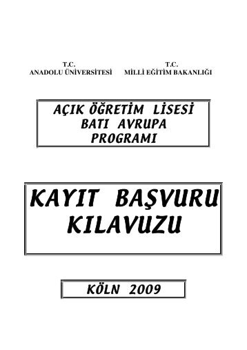 KAYIT BAŞVURU KILAVUZU - Batı Avrupa Bürosu