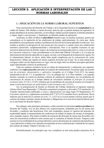 Aplicación e interpretación de las normas laborales