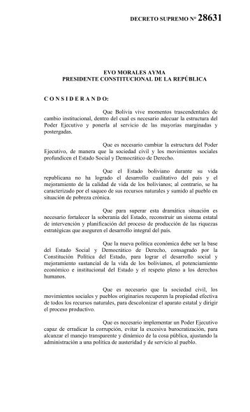 Decreto Supremo No. 28631 - Ministerio de Salud y Deportes de ...