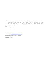 Cuestionario WOMAC para la Artrosis - Comentarios Médicos