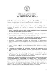 Planificación Estratégica - Banco Central de Bolivia