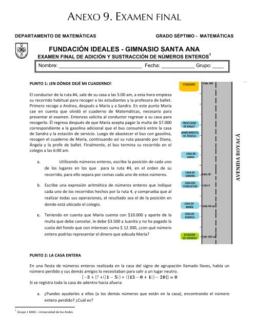 ANEXO 9. EXAMEN FINAL - Funes - Universidad de los Andes