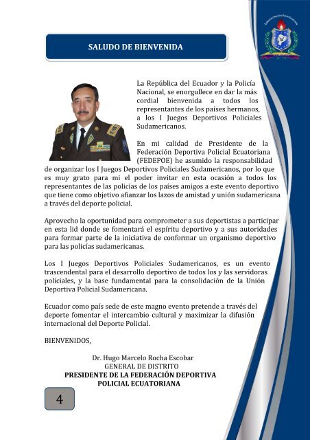 la federación deportiva policial ecuatoriana - Fedepoe