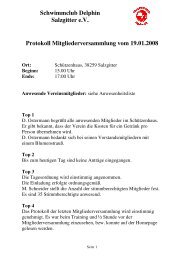 Protokoll vom 19.01.2008 - SC Delphin Salzgitter eV