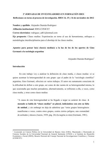 Alejandro Rodriguez - Grupo Interdisciplinario de Investigadores en ...