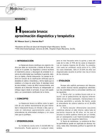 458 Hipoacusia brusca: aproximación diagnóstica y terapéutica