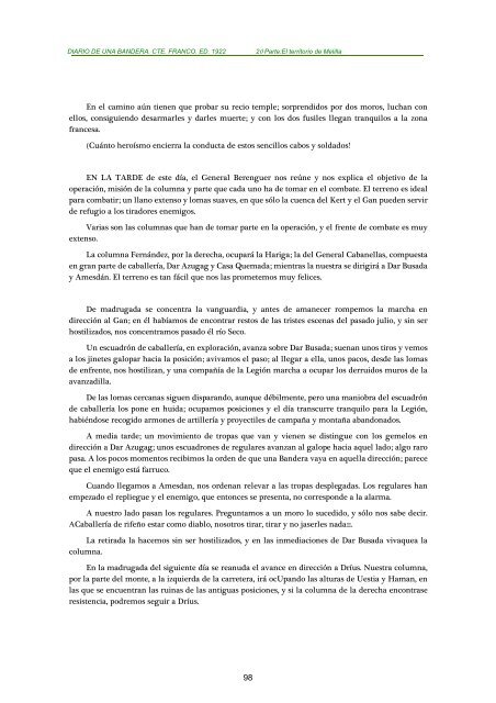 Diario de una Bandera-Comandante Franco - Zona Nacional