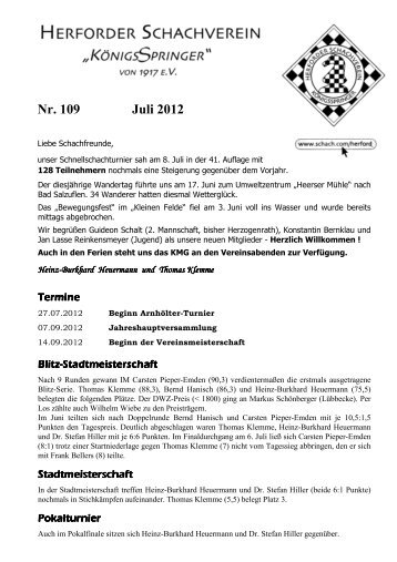 Nr. 109 Juli 2012 - Schach.com