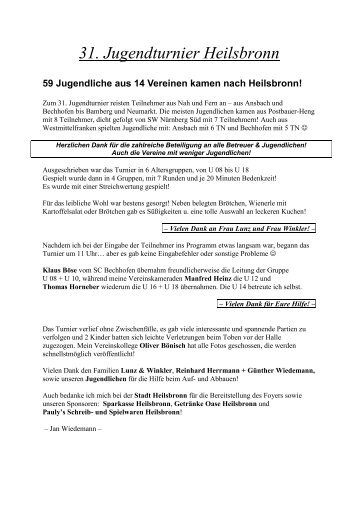 31. Jugendturnier Heilsbronn - Schachclub Heilsbronn