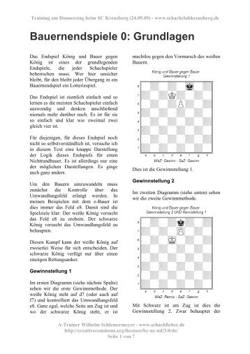 Bauernendspiele 0: Grundlagen - Schach-Club Kreuzberg eV