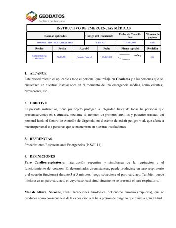 INSTRUCTIVO DE EMERGENCIAS MÉDICAS 1 ... - Geodatos.cl