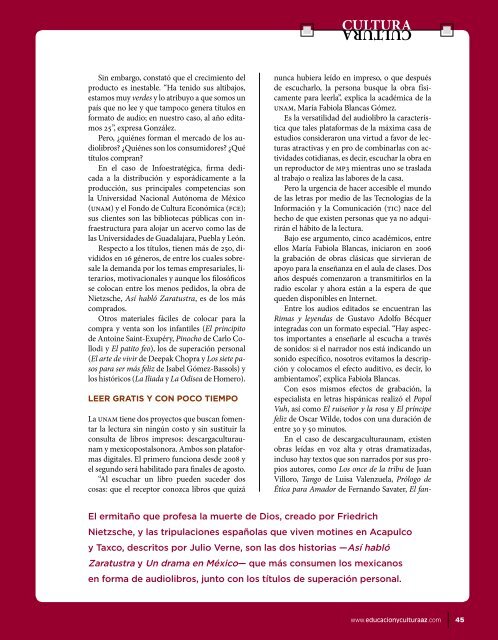 N° 61 (2012) - Revista AZ, Portal de Educación y Cultura en México.