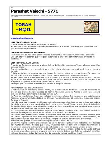 Parashat Vaiechi - 5771 TORAH –M@IL - torah mail