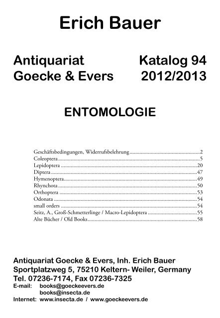 Erich Bauer Antiquariat Katalog 94 Goecke & Evers 2012/2013