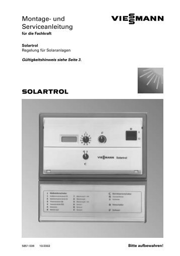 SOLARTROL Montage− und Serviceanleitung - Viessmann