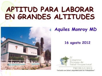 APTITUD PARA LABORAR EN GRANDES ALTITUDES - Sopeso