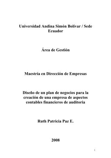 T768-MBA-Paz-Diseño de un plan de negocios.pdf - Repositorio ...
