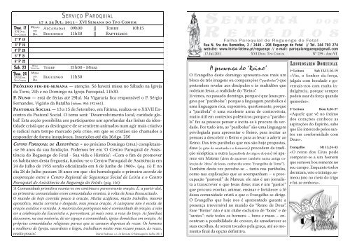 17 Julho 2011 Ficheiro PDF - Diocese de Leiria Fátima