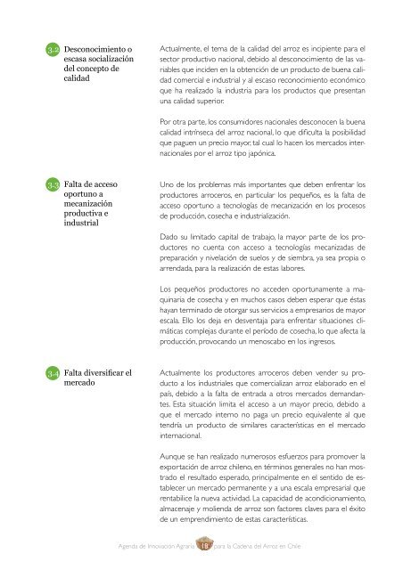 Agenda de Innovación Agraria para la Cadena del Arroz en Chile - Fia