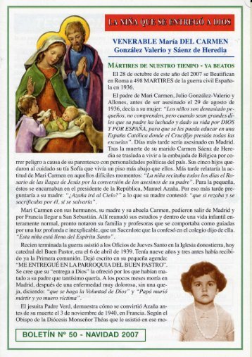 Boletín 50 - La venerable sierva de Dios María del Carmen ...