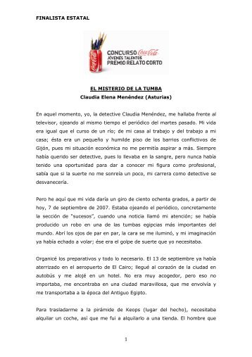 FINALISTA ESTATAL EL MISTERIO DE LA TUMBA ... - Coca-Cola