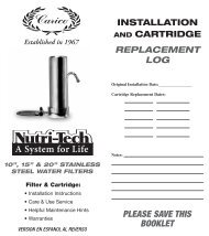 SS Water Filter Manual - Carico International, Inc.