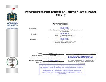 Central de Equipos y Esterilización (CEYE) - Jalisco