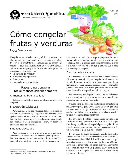 recoger afijo Existe Como Congelar Frutas y Verduras