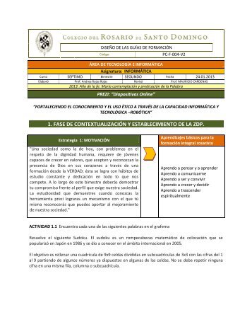 cuestionario ii bimestre - Colegio del Rosario de Santo Domingo