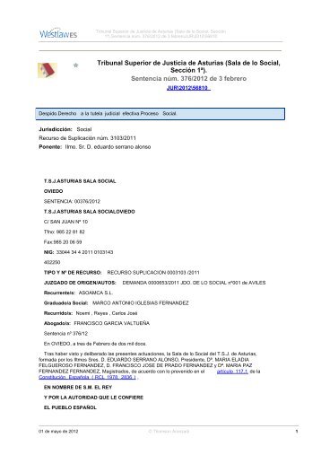 STSJ Asturias 3-2-2012 despido nulo monitores, tutela ... - kirolan