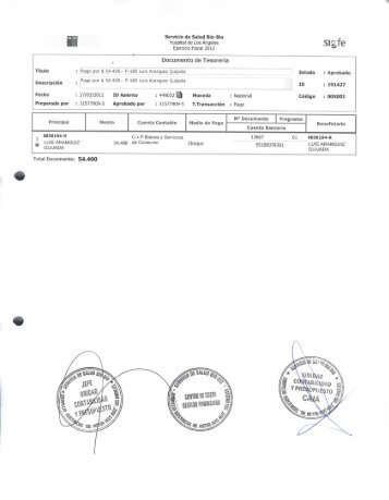 Documento de Tesorería Total Documento: 54.400 - Complejo ...